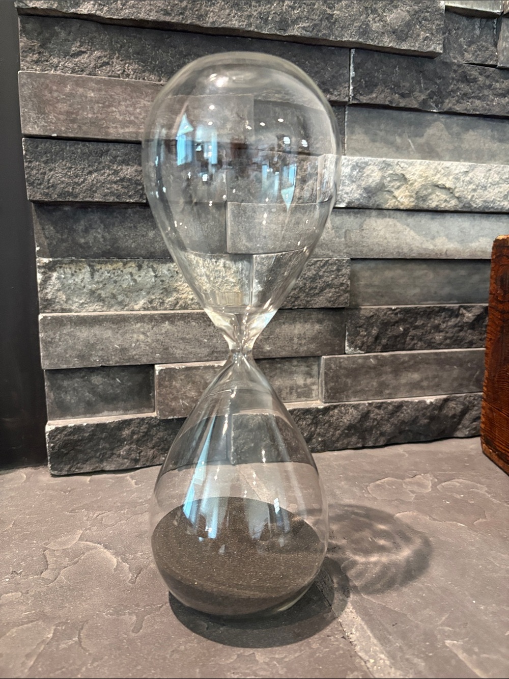Glass Hourglass with Black Sand